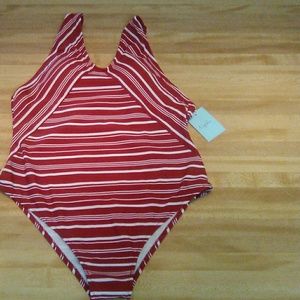 NWT Cupshe Red and White Striped One Piece XL